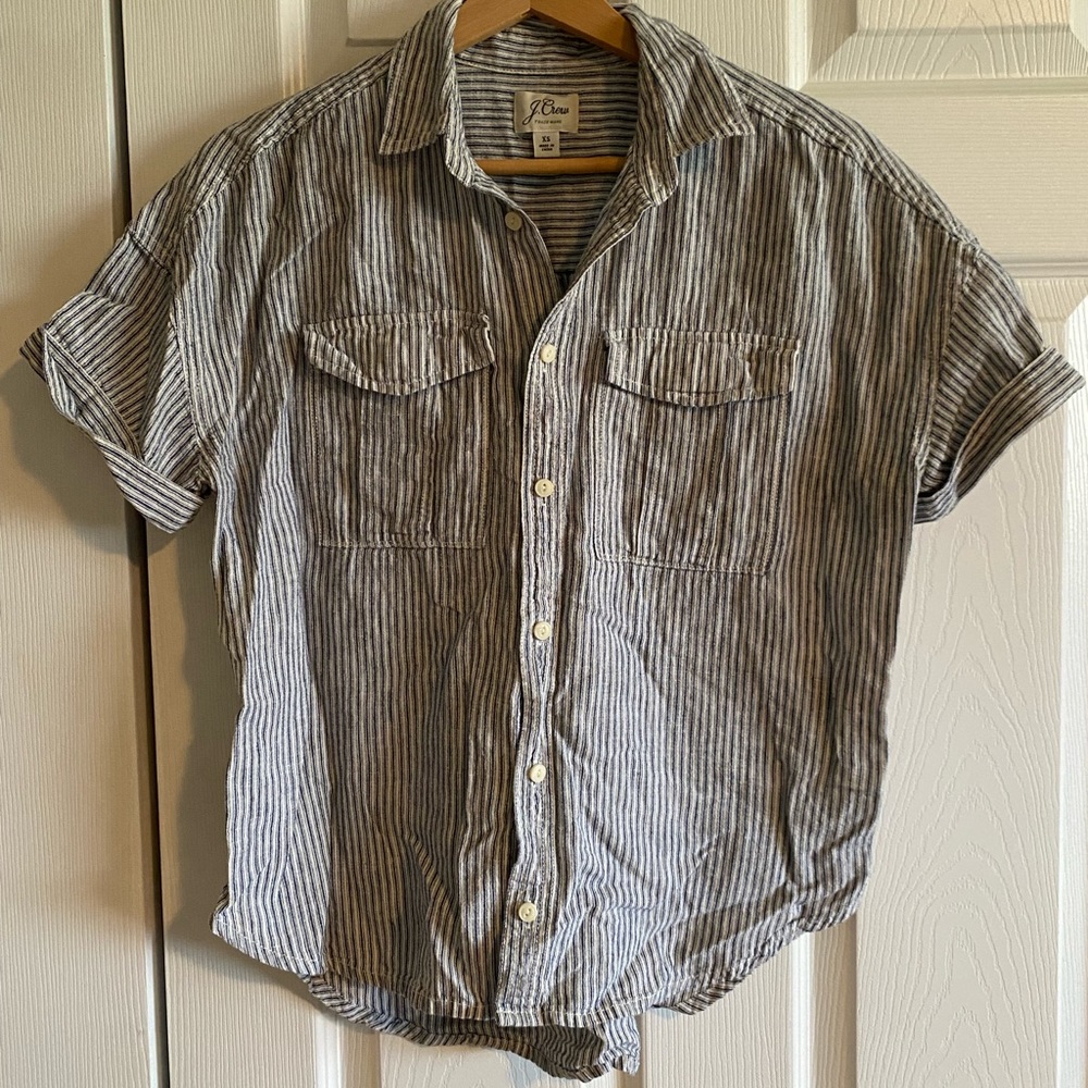Jcrew striped button up tshirt